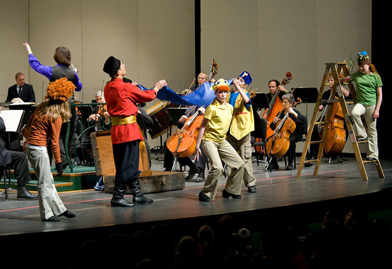 Tim Marrone and NOVA students with the Symphony