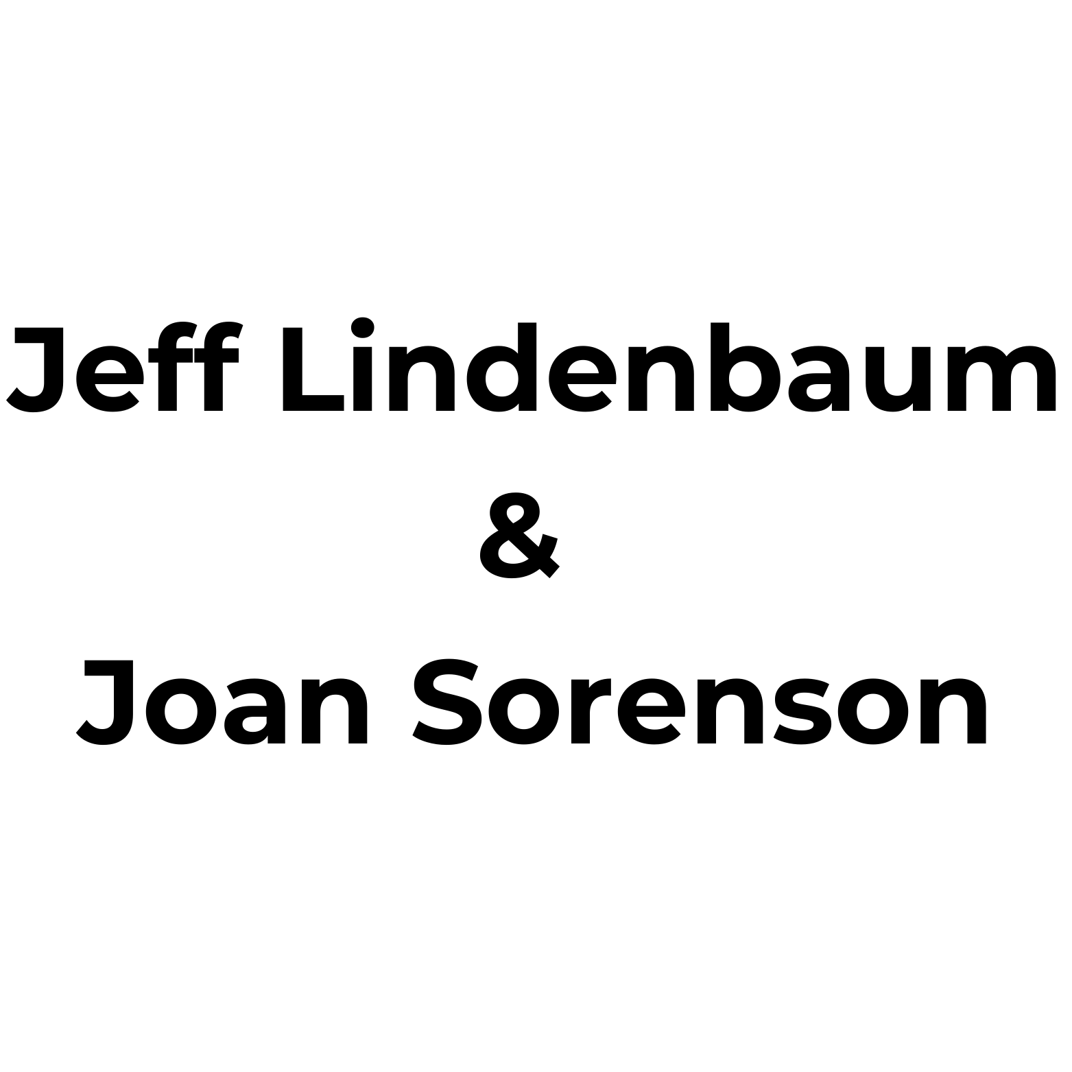 Jeff Lindenbaum & Joan Sorenson